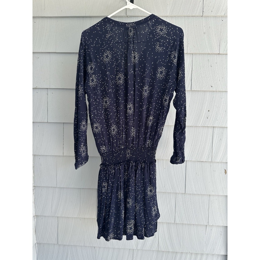 Rails Jasmine Dress Navy Stella Stars Size M 100% Rayon Mini Boho Chic - Picture 9 of 9